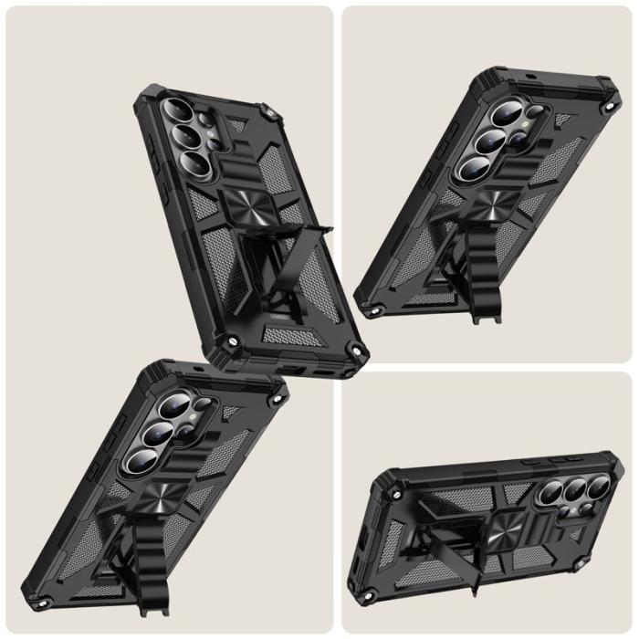 OEM - Mobilskal för Samsung Galaxy S26 Ultra Kickstand Stöttålig PC + TPU - Svart