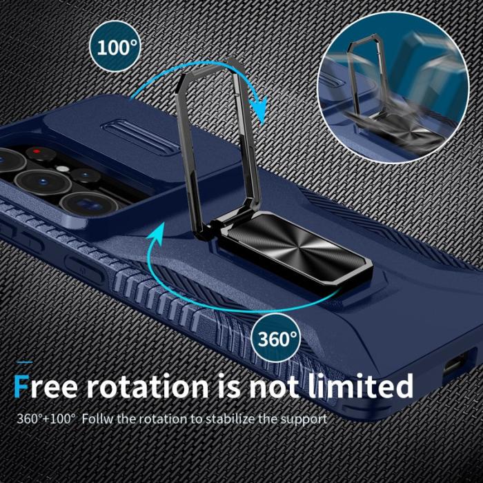 OEM - Mobilskal för Samsung Galaxy S26 Ultra Kickstand TPU + PC - Blå