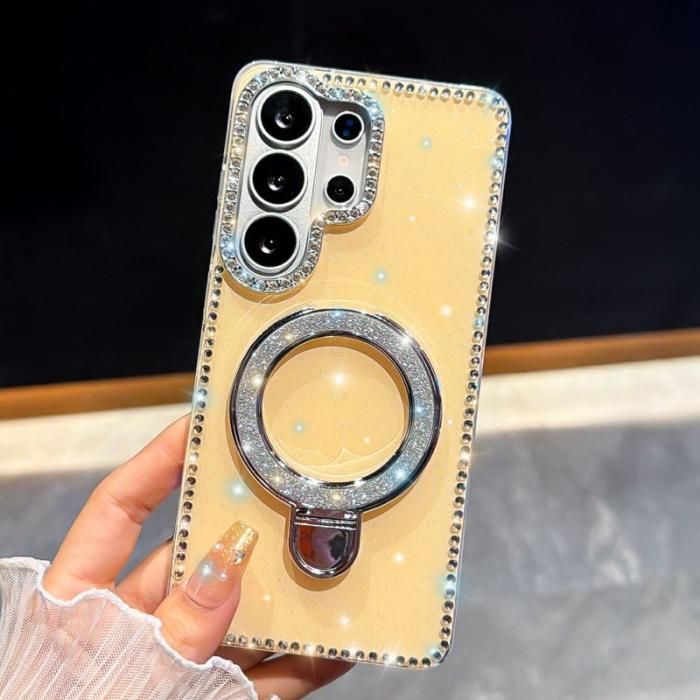 OEM - Mobilskal för Samsung Galaxy S26 Ultra Kickstand TPU + PC - Glittrig Ljusgul