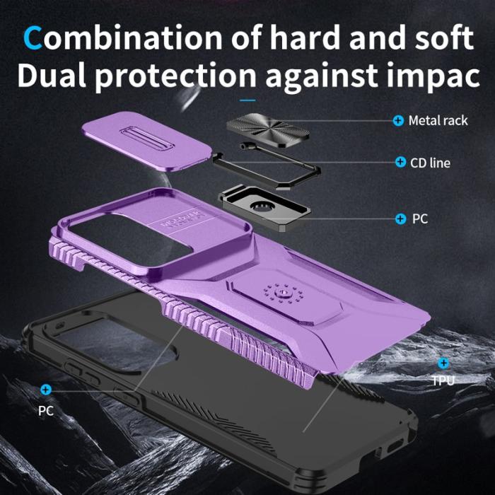 OEM - Mobilskal för Samsung Galaxy S26 Ultra Kickstand TPU + PC - Lila