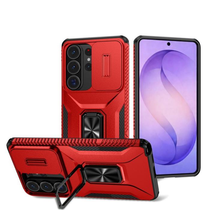 OEM - Mobilskal för Samsung Galaxy S26 Ultra Kickstand TPU + PC - Röd