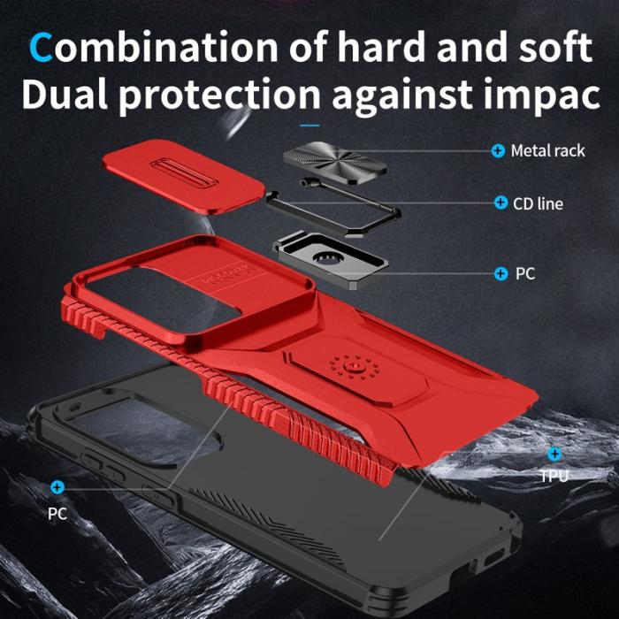 OEM - Mobilskal för Samsung Galaxy S26 Ultra Kickstand TPU + PC - Röd