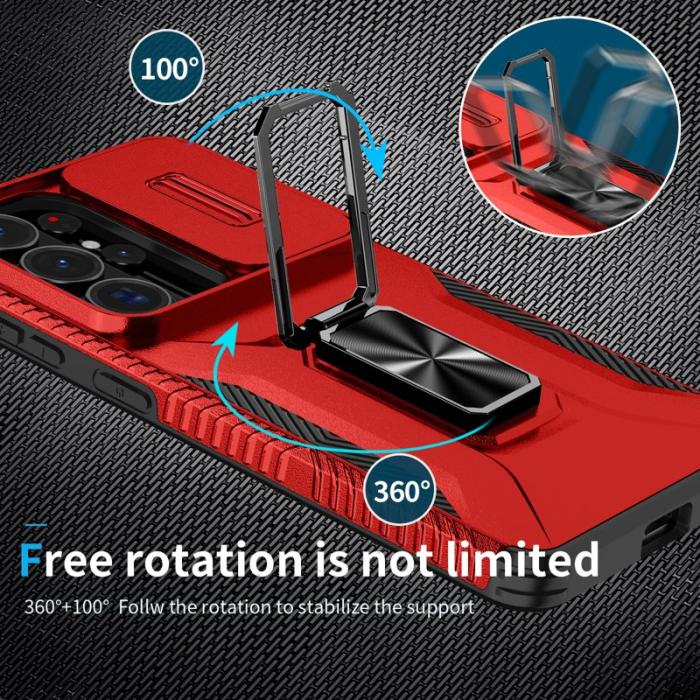 OEM - Mobilskal för Samsung Galaxy S26 Ultra Kickstand TPU + PC - Röd