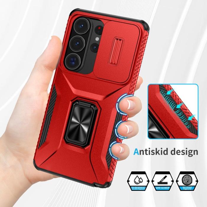 OEM - Mobilskal för Samsung Galaxy S26 Ultra Kickstand TPU + PC - Röd