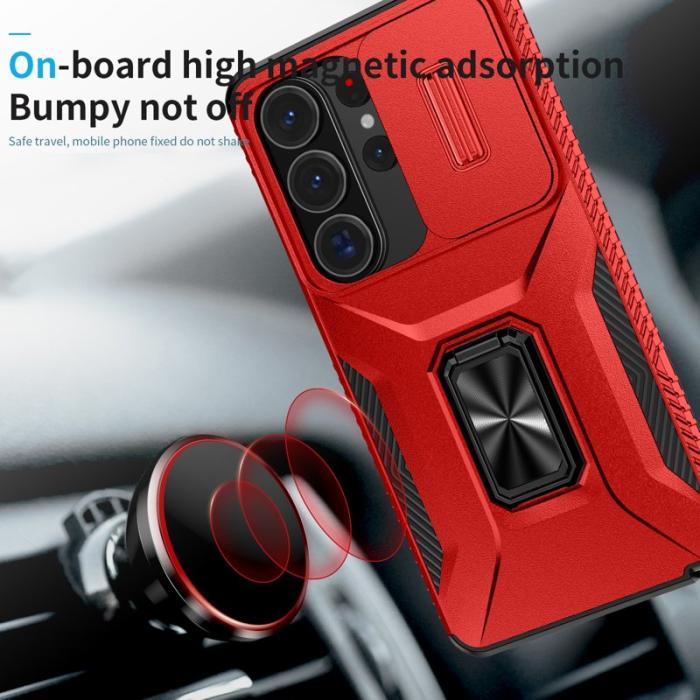 OEM - Mobilskal för Samsung Galaxy S26 Ultra Kickstand TPU + PC - Röd