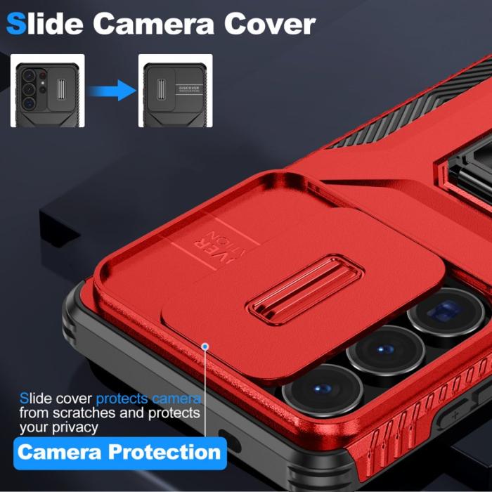 OEM - Mobilskal för Samsung Galaxy S26 Ultra Kickstand TPU + PC - Röd