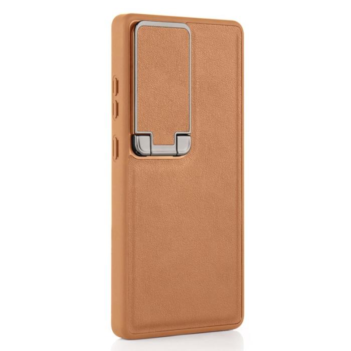 GKK - GKK Mobilskal för Samsung Galaxy S26 Ultra Kickstand TPU + PU - Brun