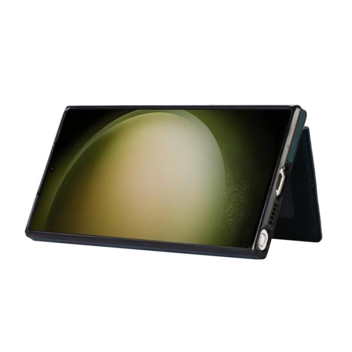 OEM - Mobilskal för Samsung Galaxy S26 Ultra Kickstand TPU + PU - Grön