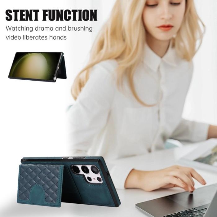 OEM - Mobilskal för Samsung Galaxy S26 Ultra Kickstand TPU + PU - Grön