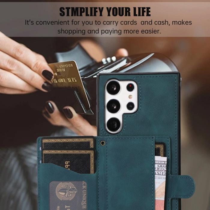 OEM - Mobilskal för Samsung Galaxy S26 Ultra Kickstand TPU + PU - Grön