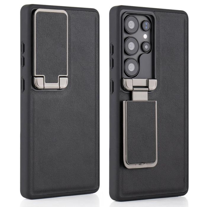 GKK - GKK Mobilskal för Samsung Galaxy S26 Ultra Kickstand TPU + PU - Svart