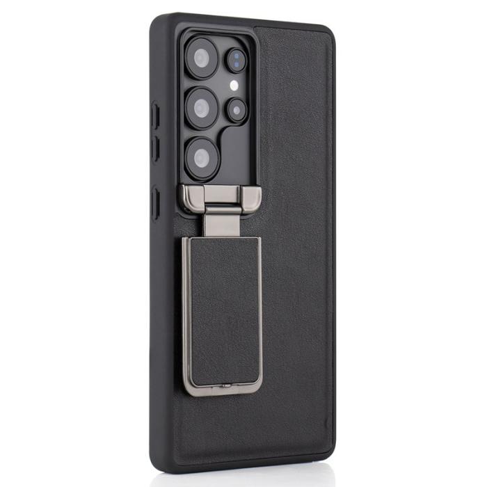 GKK - GKK Mobilskal för Samsung Galaxy S26 Ultra Kickstand TPU + PU - Svart