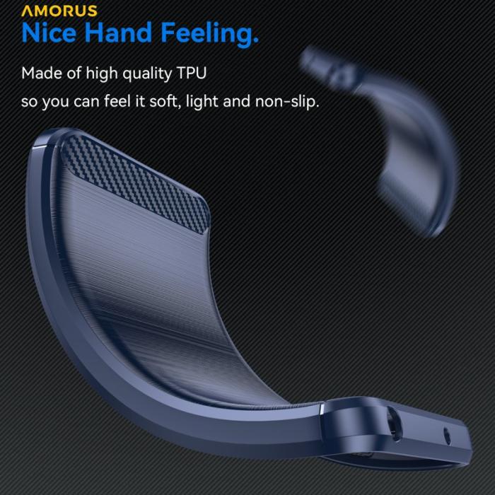 Amorus - Amorus Mobilskal för Samsung Galaxy S26 Ultra Kolfibertextur - Blå