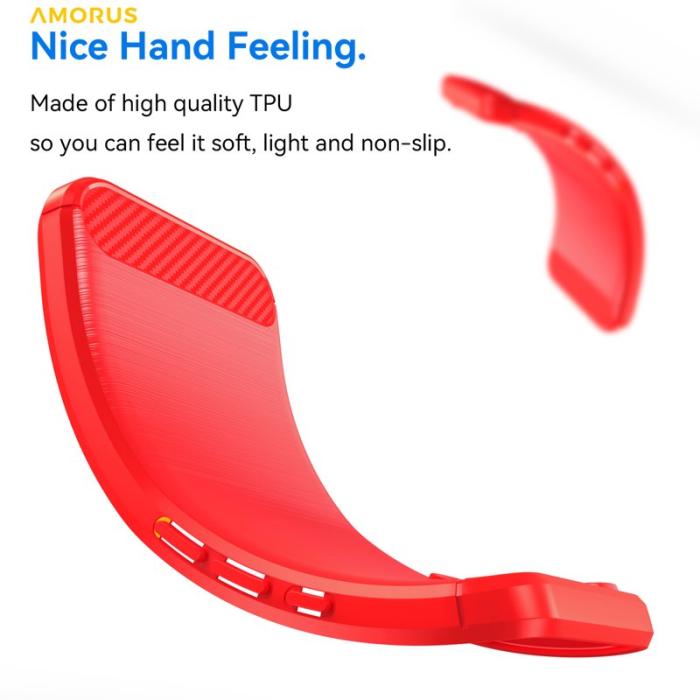 Amorus - Amorus Mobilskal för Samsung Galaxy S26 Ultra Kolfibertextur - Röd