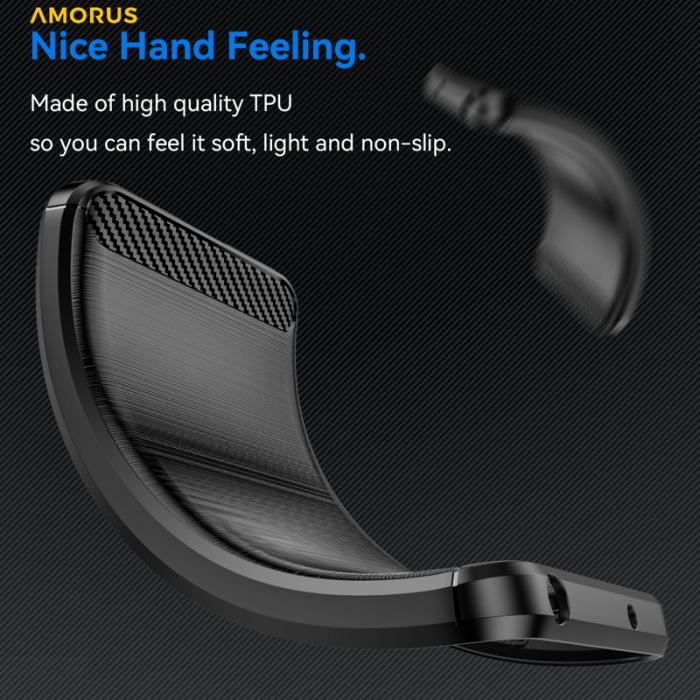 Amorus - Amorus Mobilskal för Samsung Galaxy S26 Ultra Kolfibertextur - Svart
