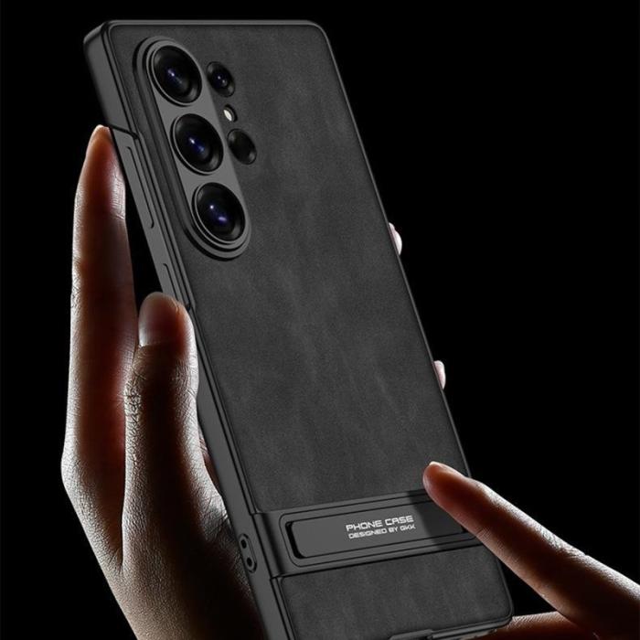 GKK - GKK Mobilskal för Samsung Galaxy S26 Ultra Konstläder Kickstand - Brun
