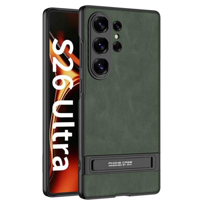 GKK - GKK Mobilskal för Samsung Galaxy S26 Ultra Konstläder med Kickstand - Grön