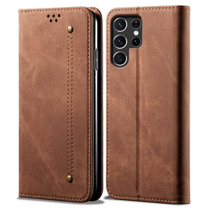 OEM - Mobilskal för Samsung Galaxy S26 Ultra Konstläder Stativ - Kaffe