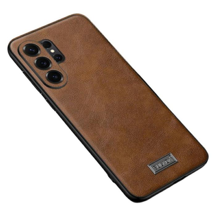 SULADA - Sulada Mobilskal för Samsung Galaxy S26 Ultra Konstläder + TPU - Brun