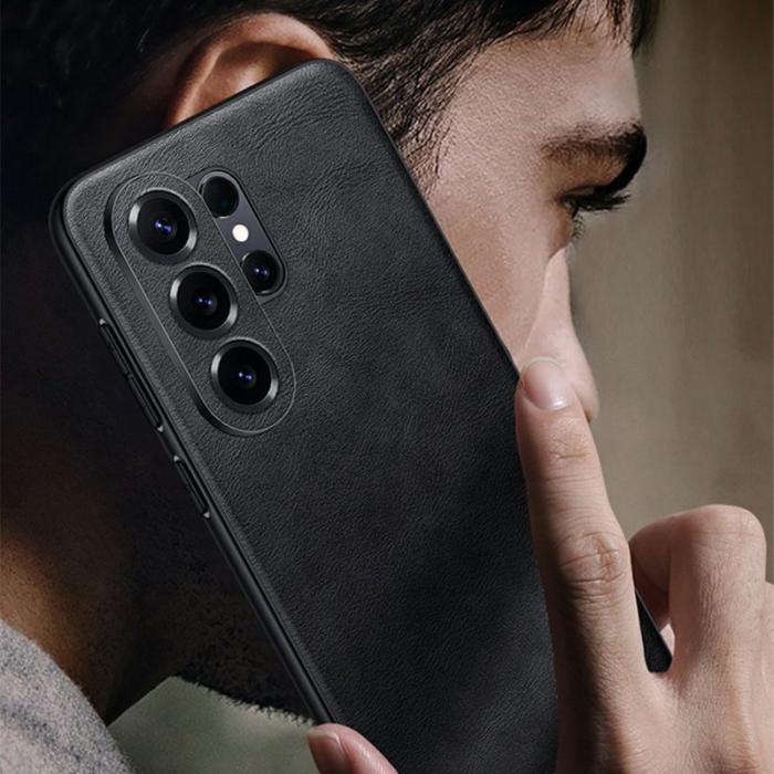 SULADA - Sulada Mobilskal för Samsung Galaxy S26 Ultra Konstläder + TPU - Svart