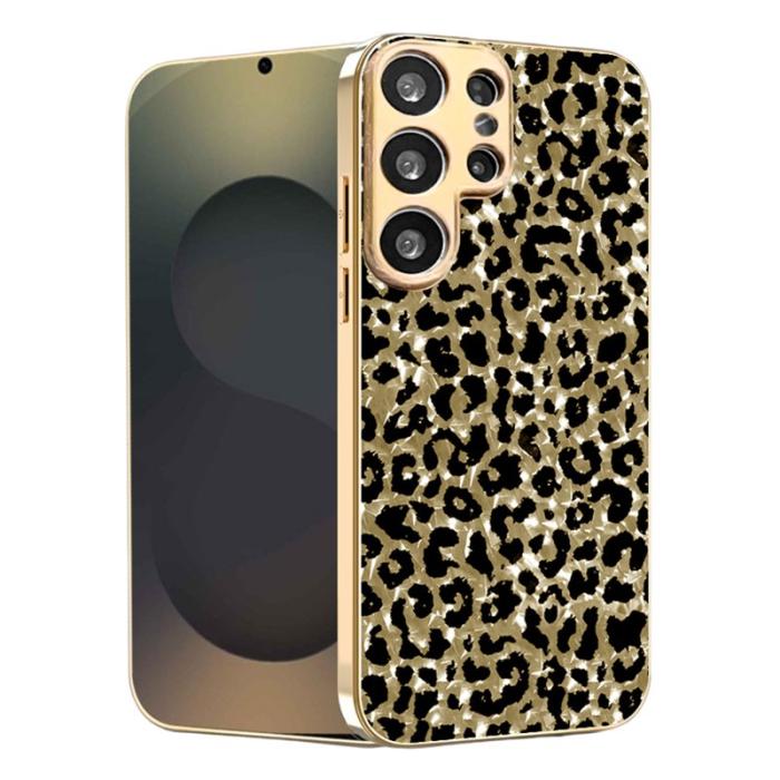 OEM - Mobilskal för Samsung Galaxy S26 Ultra Leopardmönster PC + TPU - Guld