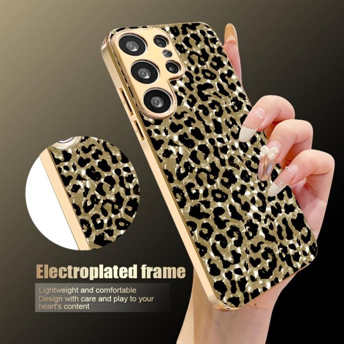 OEM - Mobilskal för Samsung Galaxy S26 Ultra Leopardmönster PC + TPU - Guld