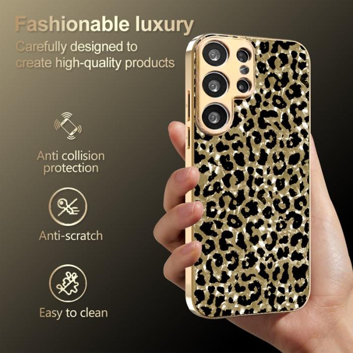 OEM - Mobilskal för Samsung Galaxy S26 Ultra Leopardmönster PC + TPU - Guld