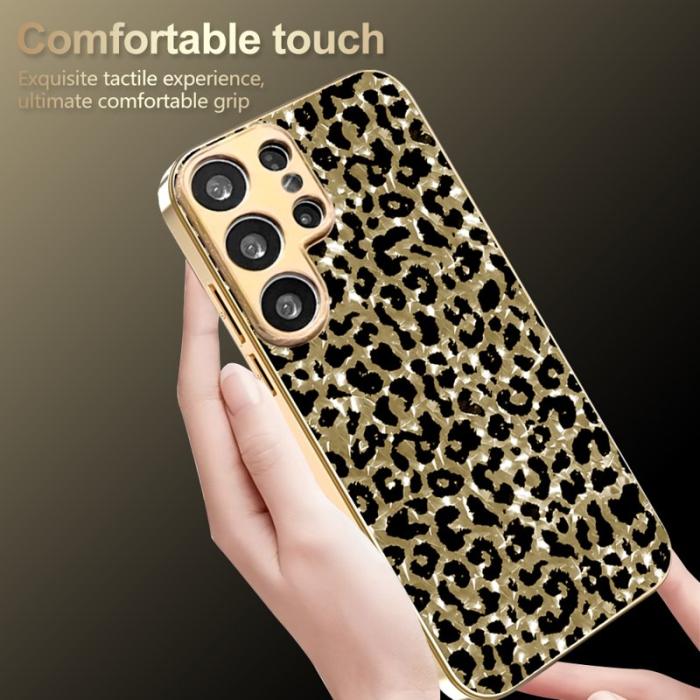 OEM - Mobilskal för Samsung Galaxy S26 Ultra Leopardmönster PC + TPU - Guld