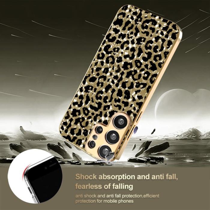 OEM - Mobilskal för Samsung Galaxy S26 Ultra Leopardmönster PC + TPU - Guld