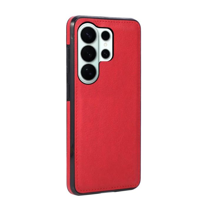 OEM - Mobilskal för Samsung Galaxy S26 Ultra Litchi-textur Konstläder - Röd