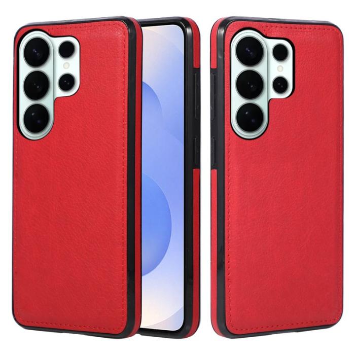 OEM - Mobilskal för Samsung Galaxy S26 Ultra Litchi-textur Konstläder - Röd