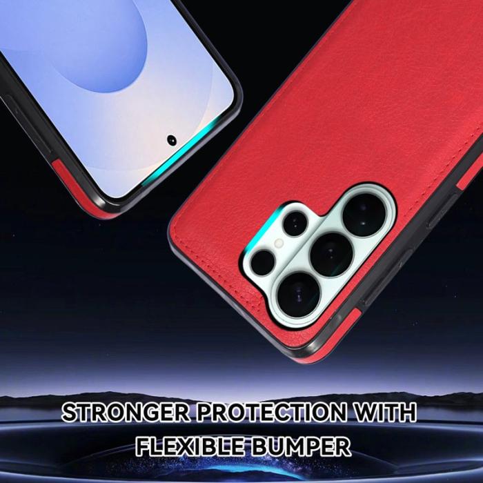 OEM - Mobilskal för Samsung Galaxy S26 Ultra Litchi-textur Konstläder - Röd