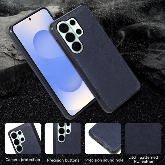 OEM - Mobilskal för Samsung Galaxy S26 Ultra Litchi Textur Konstläder - Svart