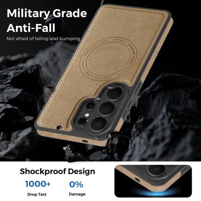 OEM - Mobilskal för Samsung Galaxy S26 Ultra Magnetiskt Konstläder - Guld