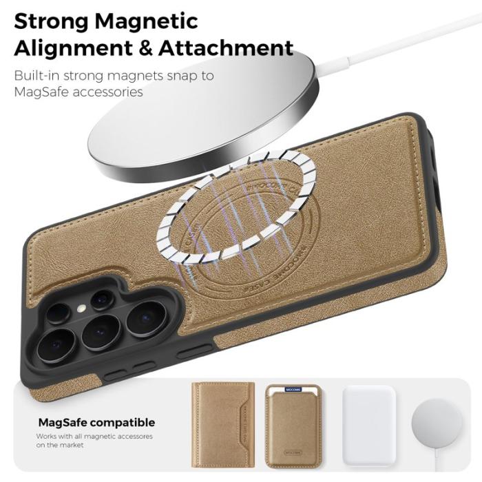 OEM - Mobilskal för Samsung Galaxy S26 Ultra Magnetiskt Konstläder - Guld