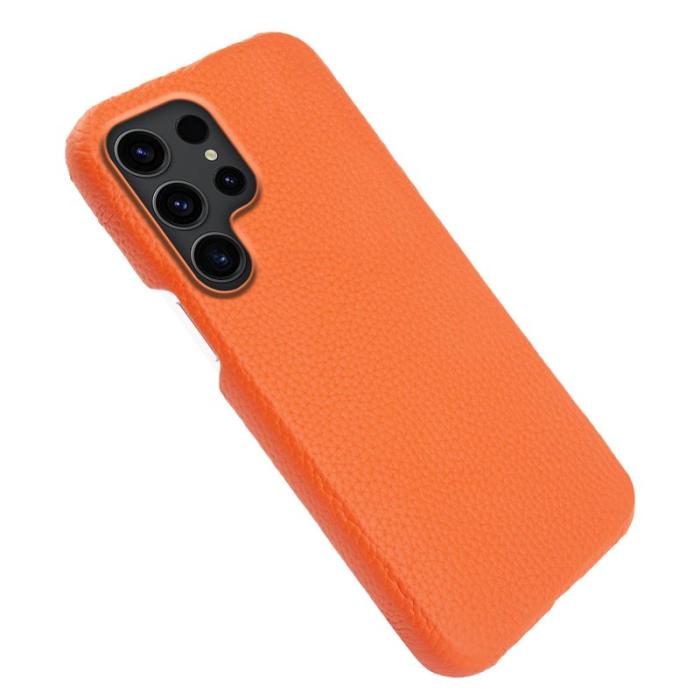 OEM - Mobilskal för Samsung Galaxy S26 Ultra Magnetiskt Äkta läder + PC - Orange