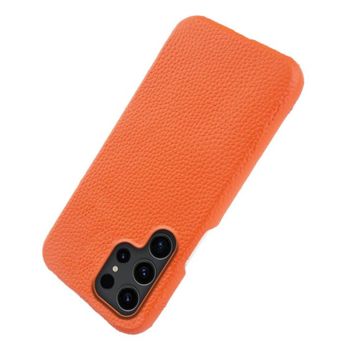 OEM - Mobilskal för Samsung Galaxy S26 Ultra Magnetiskt Äkta läder + PC - Orange