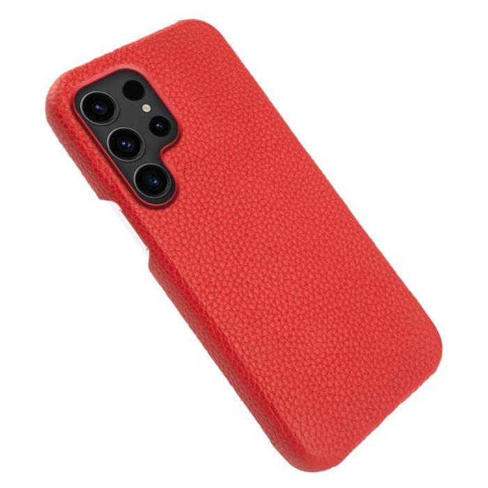 OEM - Mobilskal för Samsung Galaxy S26 Ultra Magnetiskt Äkta läder + PC - Röd