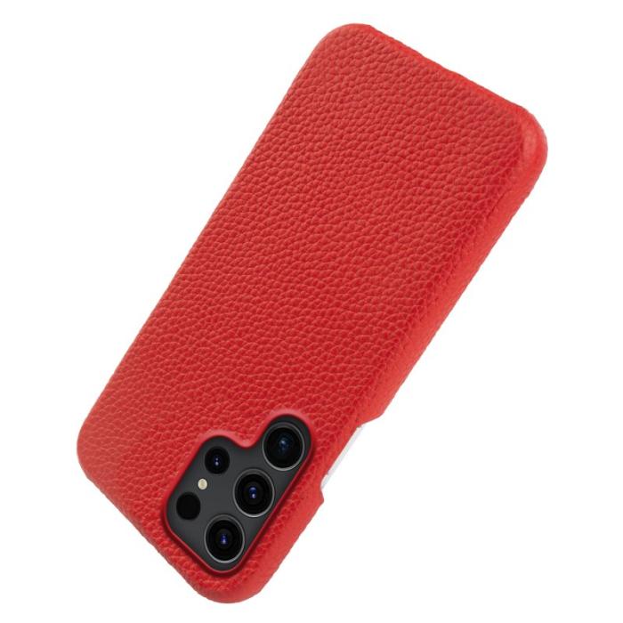 OEM - Mobilskal för Samsung Galaxy S26 Ultra Magnetiskt Äkta läder + PC - Röd