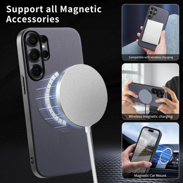 OEM - Mobilskal för Samsung Galaxy S26 Ultra Magnetiskt Konstläder + PC + TPU - Lila