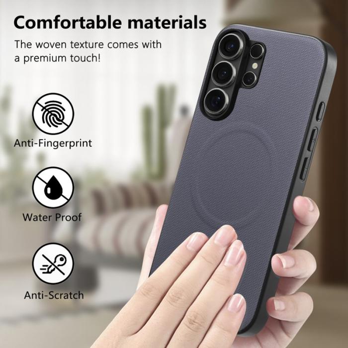 OEM - Mobilskal för Samsung Galaxy S26 Ultra Magnetiskt Konstläder + PC + TPU - Lila