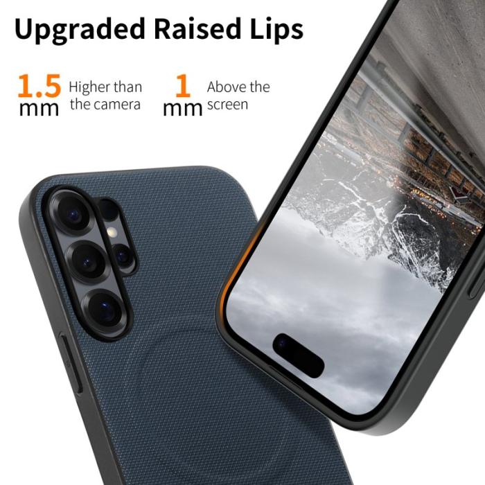 OEM - Mobilskal för Samsung Galaxy S26 Ultra Magnetiskt Konstläder Plast - Mörkblå