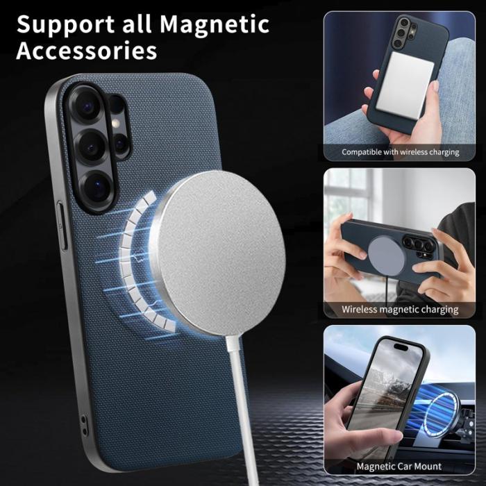 OEM - Mobilskal för Samsung Galaxy S26 Ultra Magnetiskt Konstläder Plast - Mörkblå