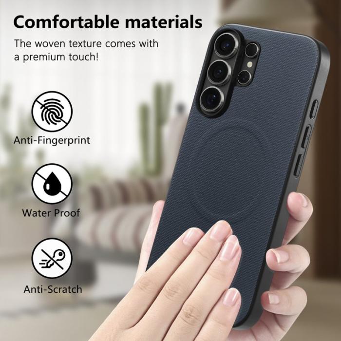 OEM - Mobilskal för Samsung Galaxy S26 Ultra Magnetiskt Konstläder Plast - Mörkblå