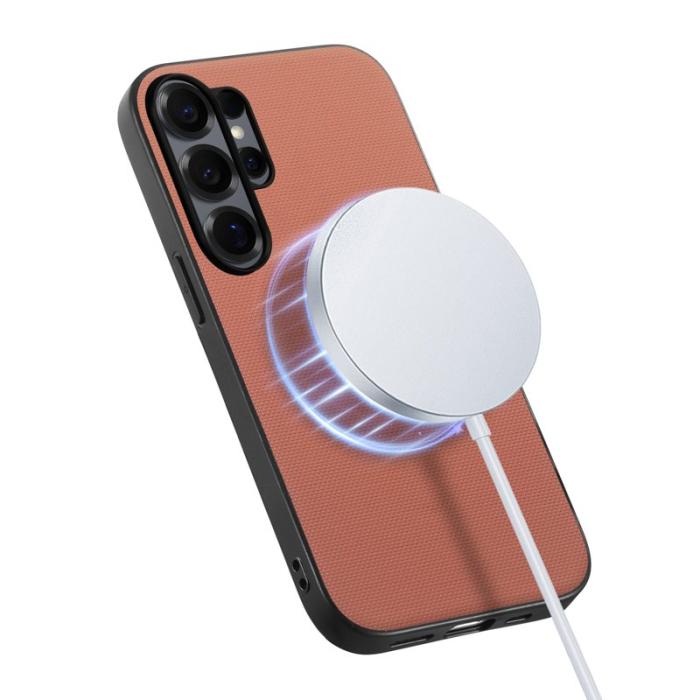 OEM - Mobilskal för Samsung Galaxy S26 Ultra Magnetiskt Konstläder + PC + TPU - Rosa