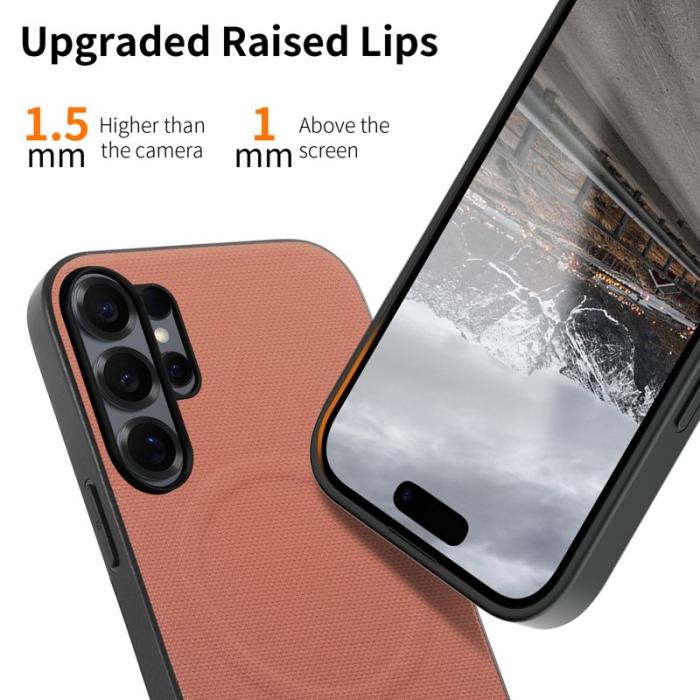 OEM - Mobilskal för Samsung Galaxy S26 Ultra Magnetiskt Konstläder + PC + TPU - Rosa