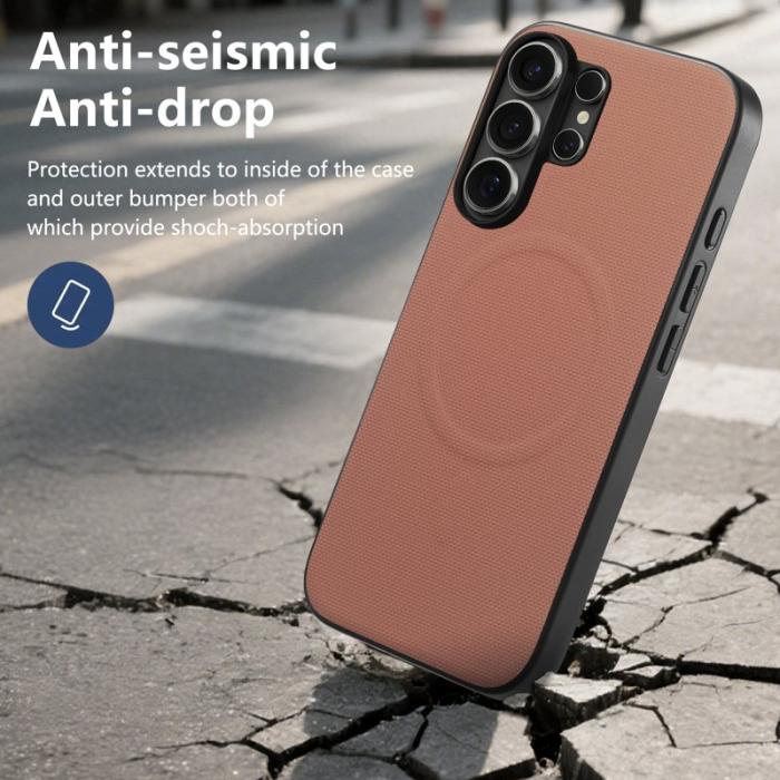 OEM - Mobilskal för Samsung Galaxy S26 Ultra Magnetiskt Konstläder + PC + TPU - Rosa