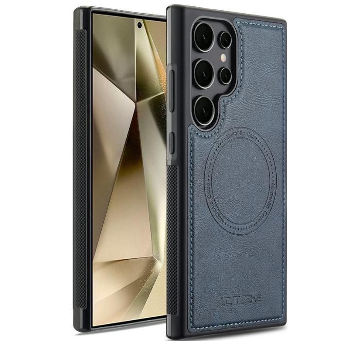 LC.imeeke - LC.IMEEKE Mobilskal för Samsung Galaxy S26 Ultra Magnetiskt Konstläder + TPU Blå