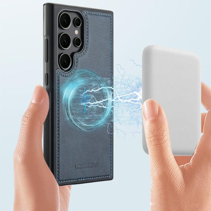 LC.imeeke - LC.IMEEKE Mobilskal för Samsung Galaxy S26 Ultra Magnetiskt Konstläder + TPU Blå