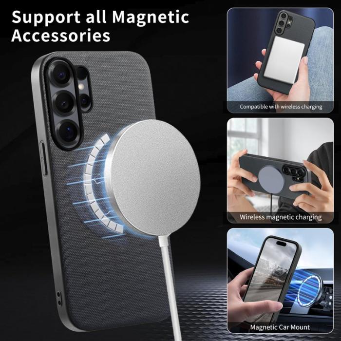 OEM - Mobilskal för Samsung Galaxy S26 Ultra Magnetiskt Konstläder + TPU - Grå